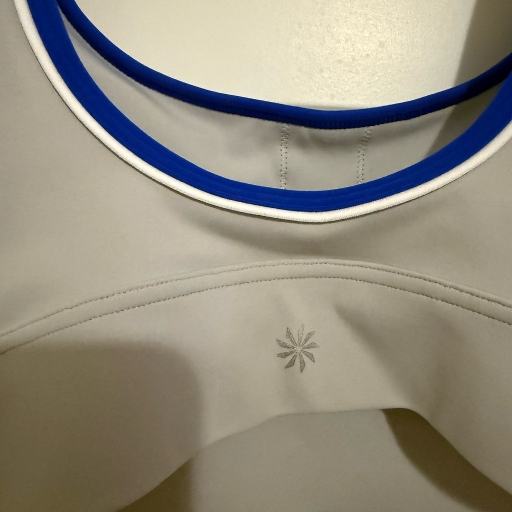 Athleta Breathe Longline Gray & Blue Small Sports Bra NWT Best A-C Cups - Picture 8 of 8